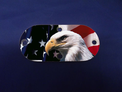 Custom Oval Inspection Cover - Eagle Flag