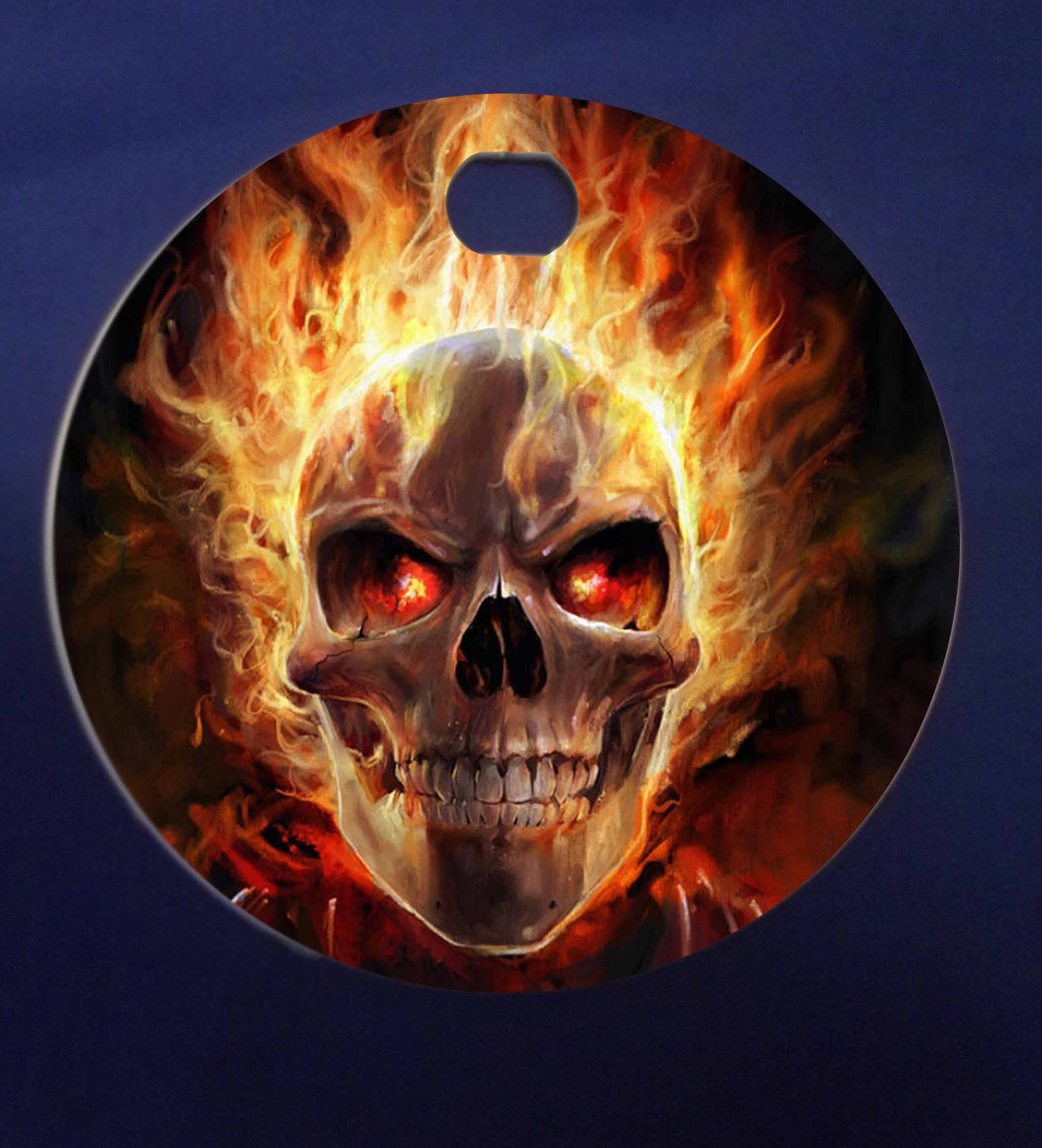 HARLEY DAVIDSON CUSTOM DERBY COVER FIREFIGHTER W/ FLAMES [DERBY COVER